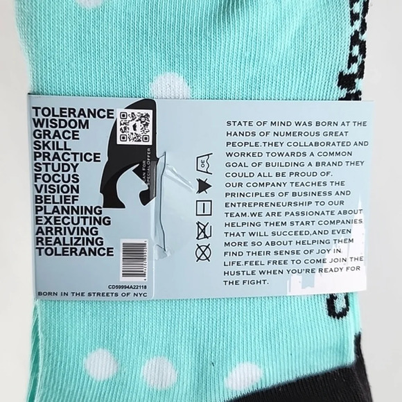 ⭐️3/ $30⭐️ State Of Mind 3 Pairs Unisex Crew Socks Pink Blue Peach - Picture 4 of 5